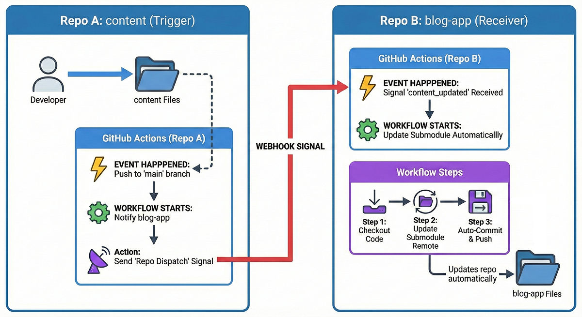 Diagram showing submodule sync flow